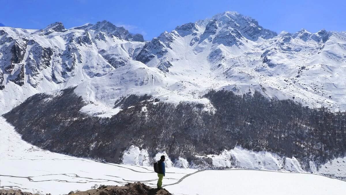 Climbing to Naya Kanga