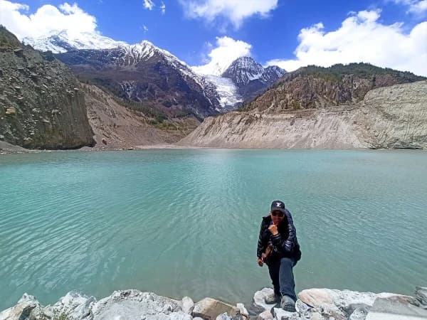 Gangapurna Lake Is Anotable Attraction Along The Annapurna Circuit Trek