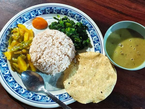 Local Food Dal Bhat In Tsho Rolpa