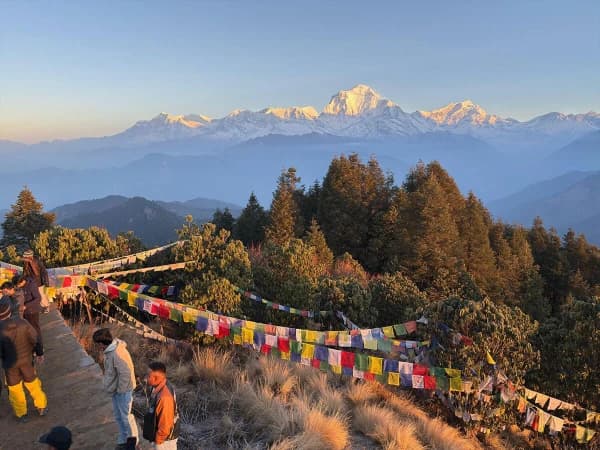 Panoramic View Of The Majestic Himalayan Peaks From Poon Hill