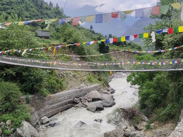 Suspension Bridge In Manaslu Region