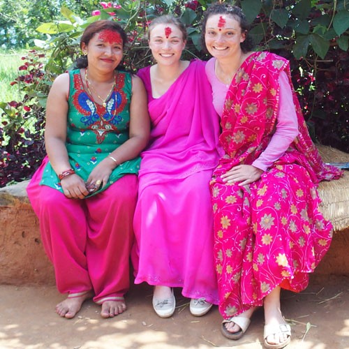 Celibrating Dashain Festival with local